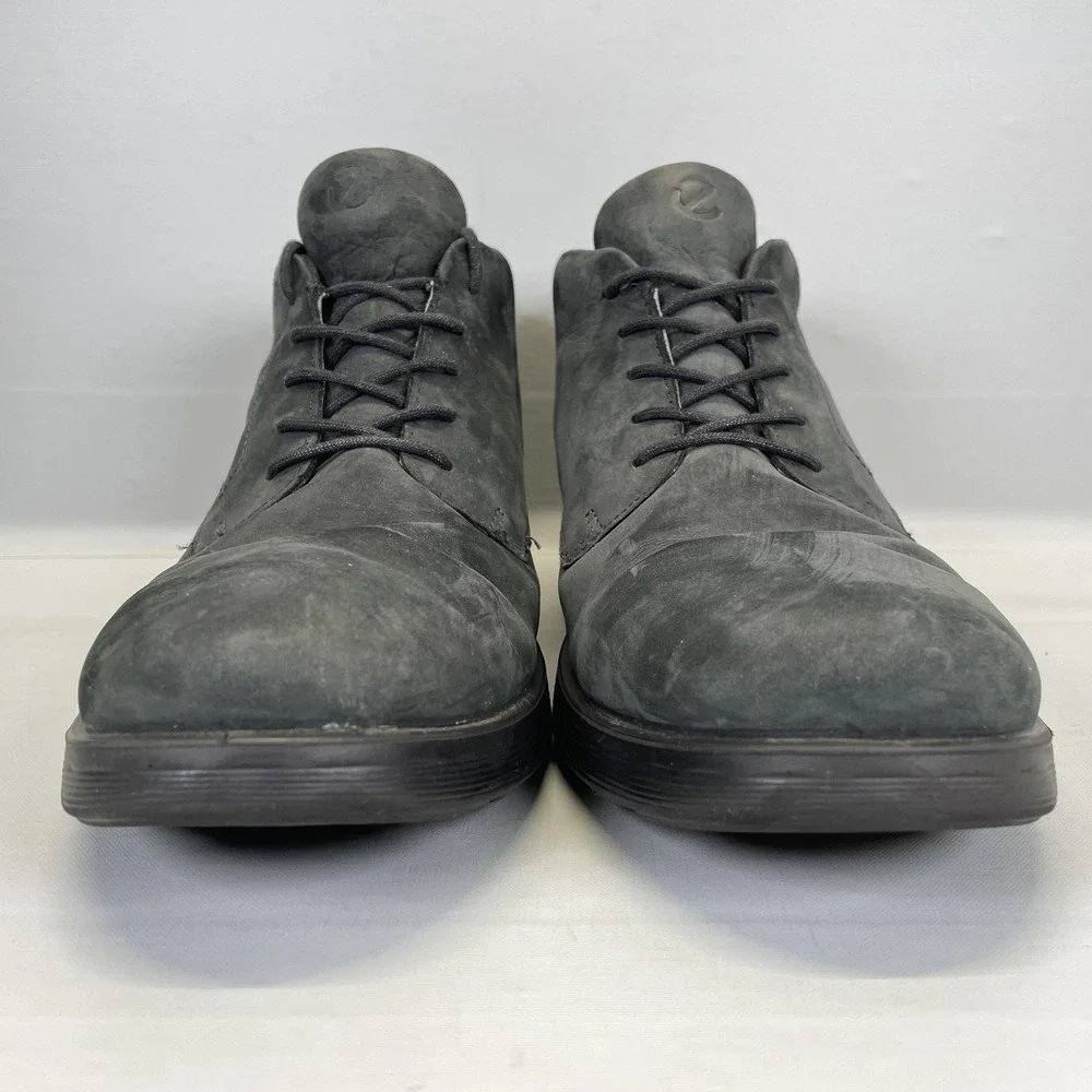 ECCO S Light Hybrid Chukka Boots Mens Size 45 Gray Nubuck Lace Up Casual Shoes